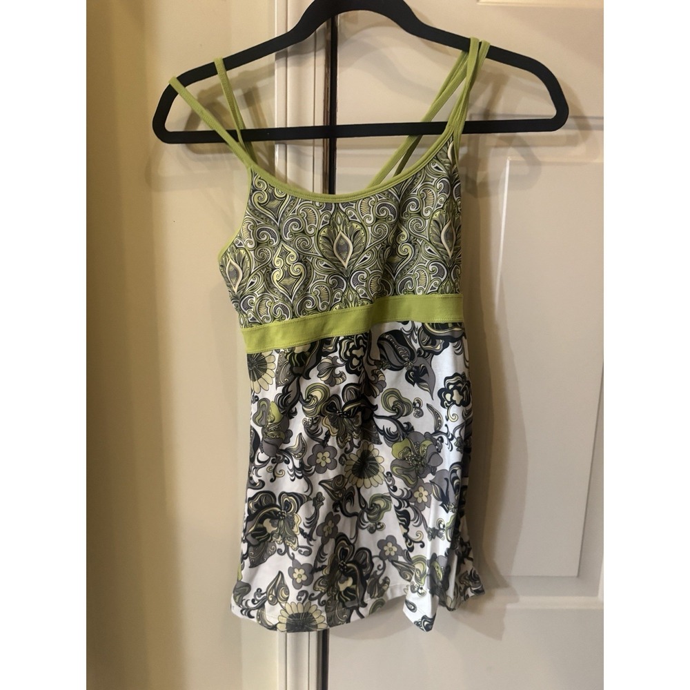 Prana tank top - Floral‎ Print- Size Small Built-in Bra